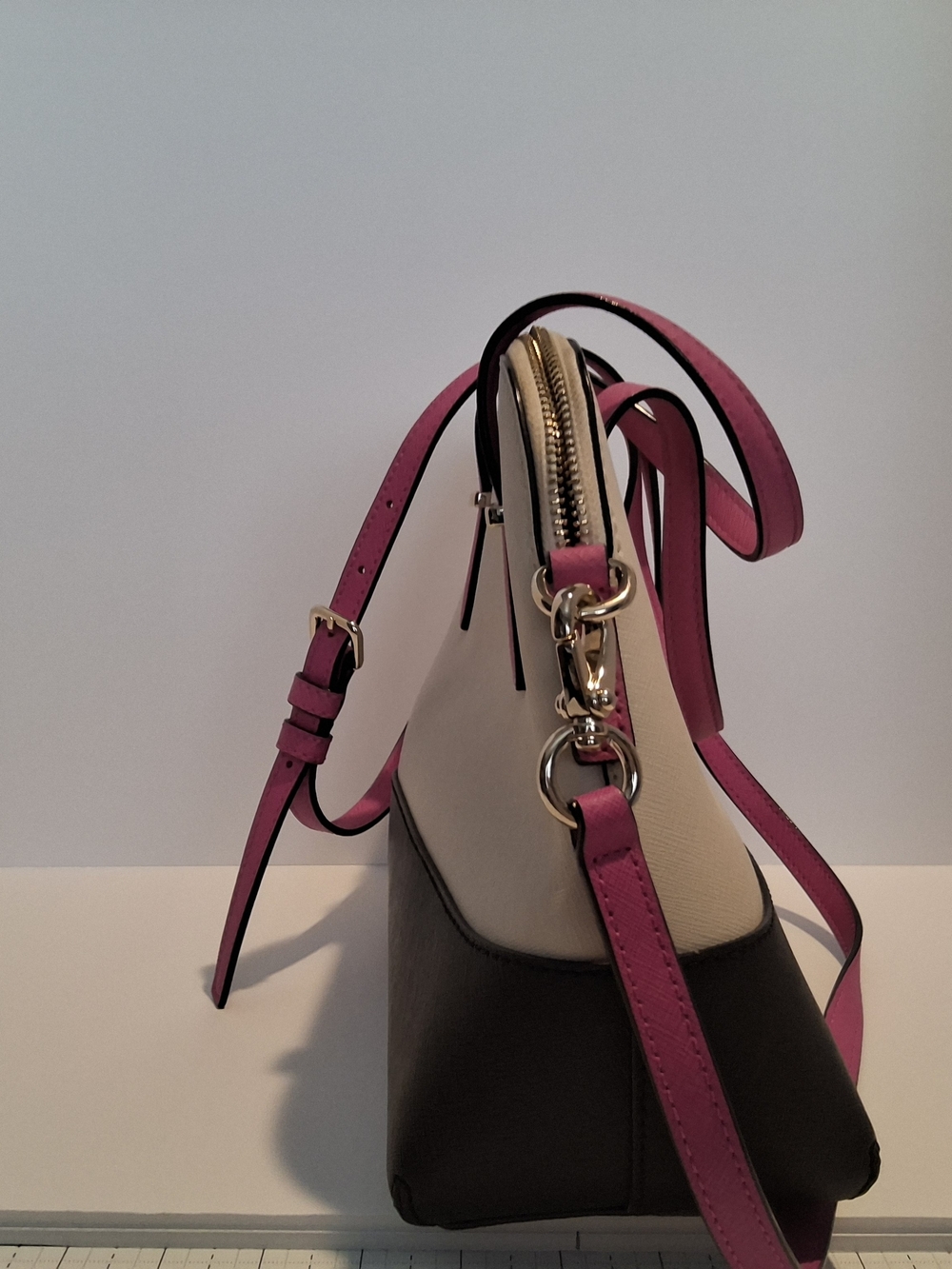 kate spade Colorblock Dome Satchel - Pink, Cream, Black - Picture 4 of 13